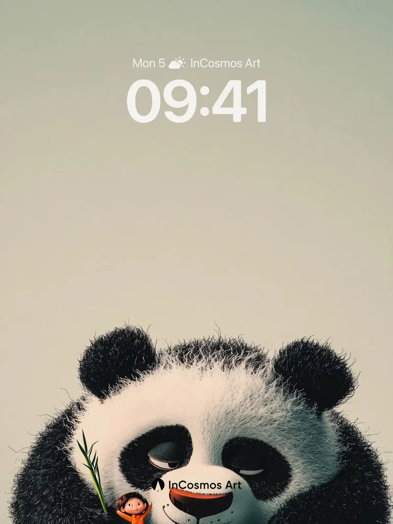Serene Panda Wallpaper with Tiny Explorer