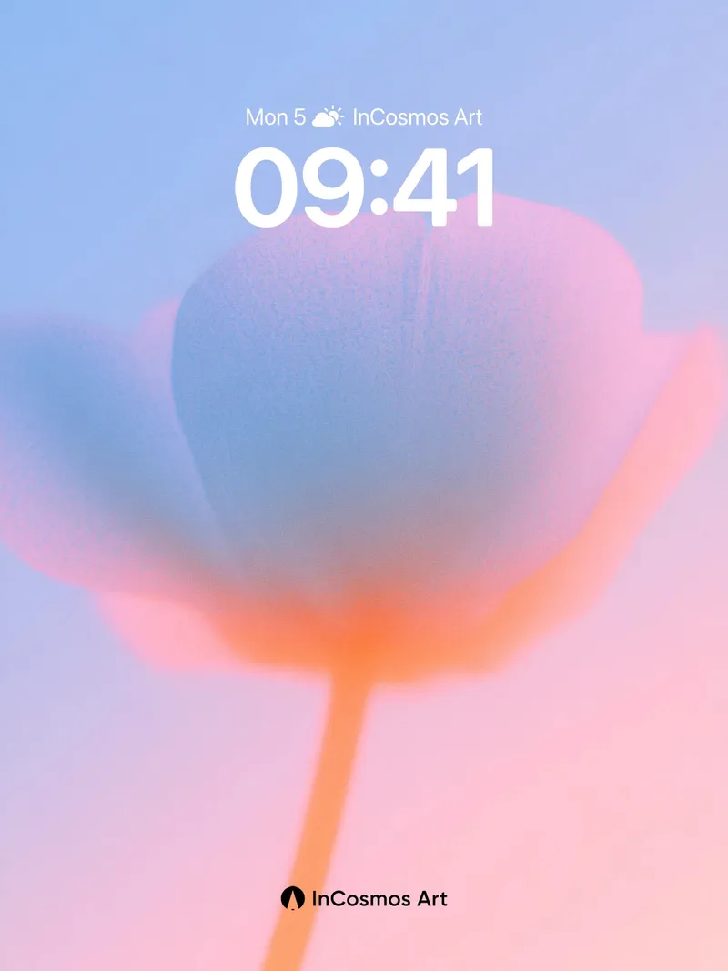 Soft Hush Flower Wallpaper with Gradient Sky