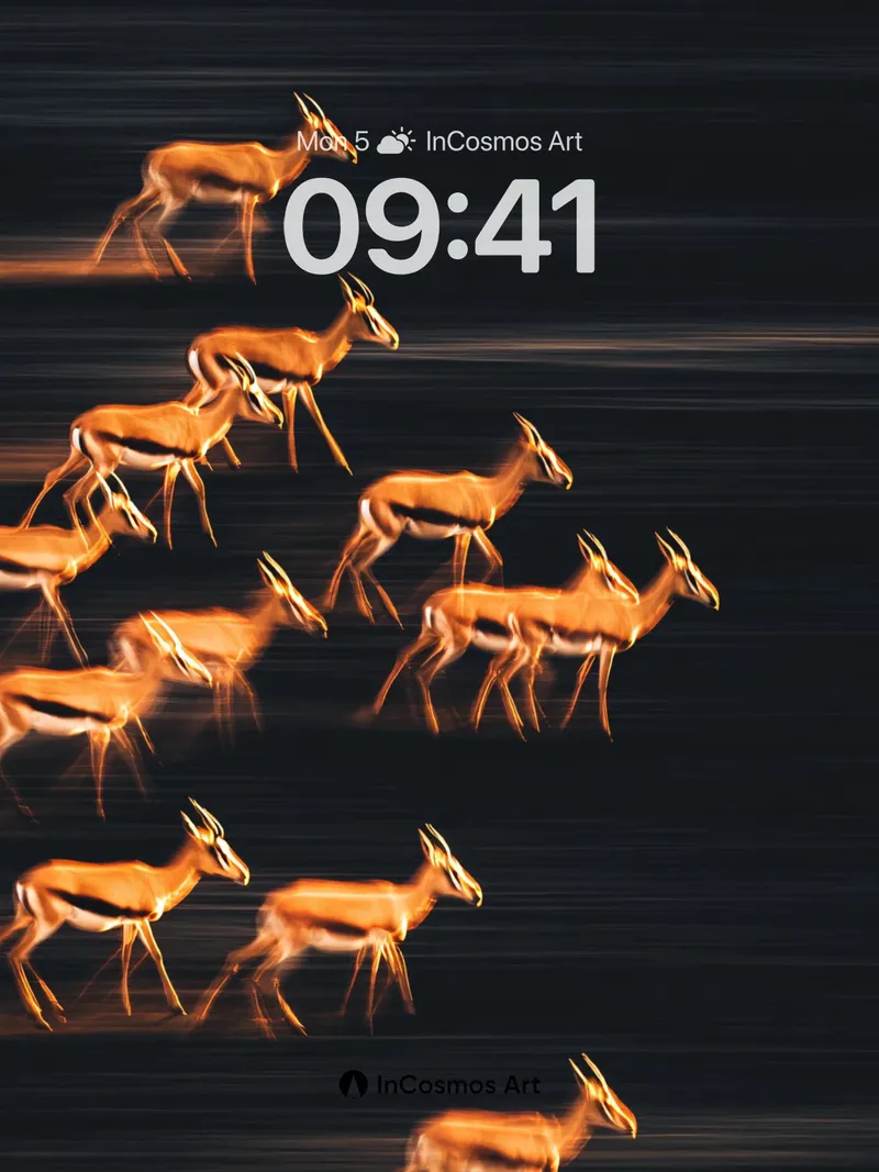 Golden Motion Wallpaper with Flickering Herd