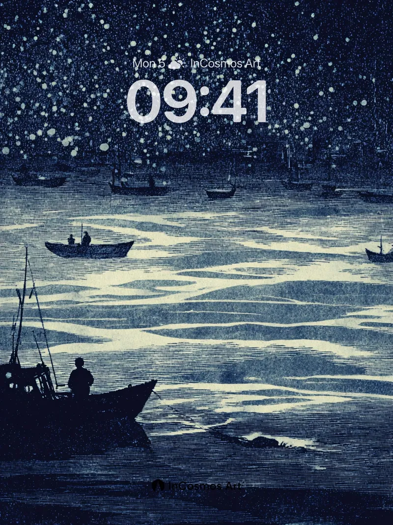 Midnight Drift Wallpaper with Starlit Reflections