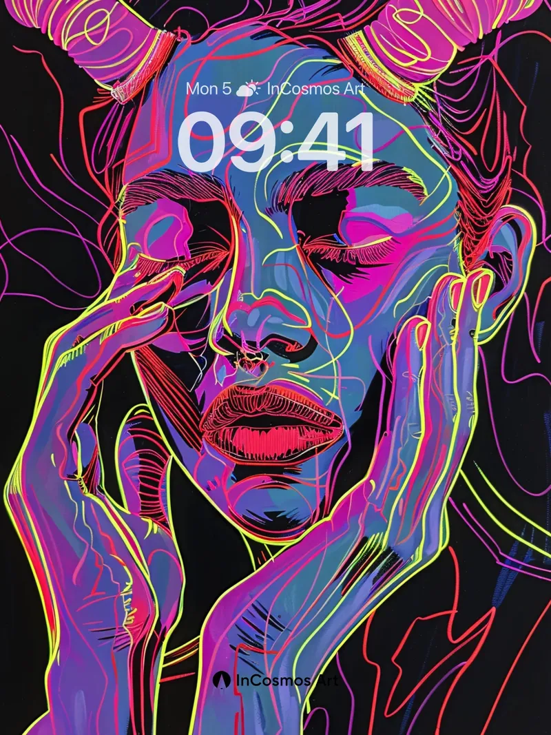 Neon Reverie Wallpaper with Horned Echo