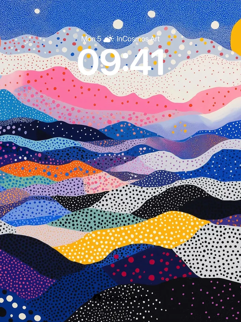 Cosmic Ripple Wallpaper with Polka-Dot Dreams