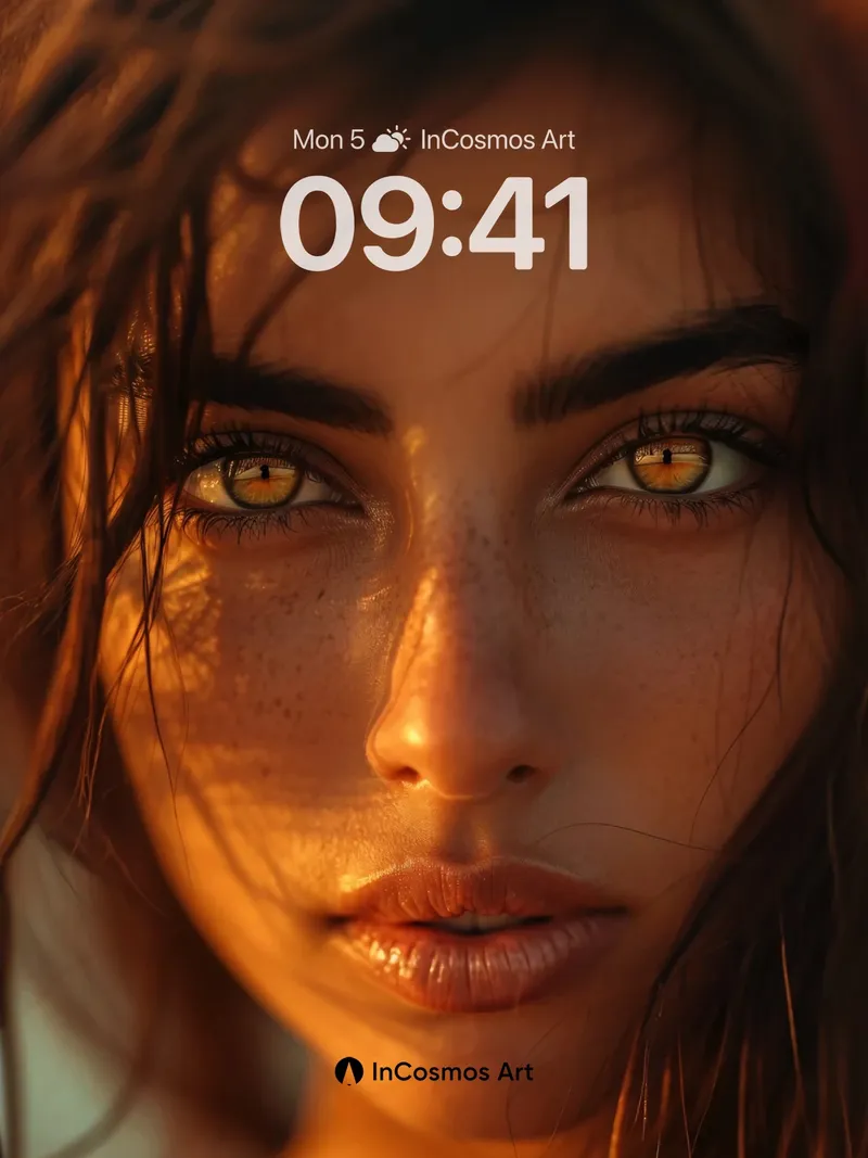 Golden Hour Portrait Wallpaper with Sun-Kissed Skin