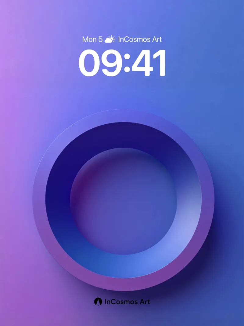 Luminous Void Wallpaper with Floating Ring