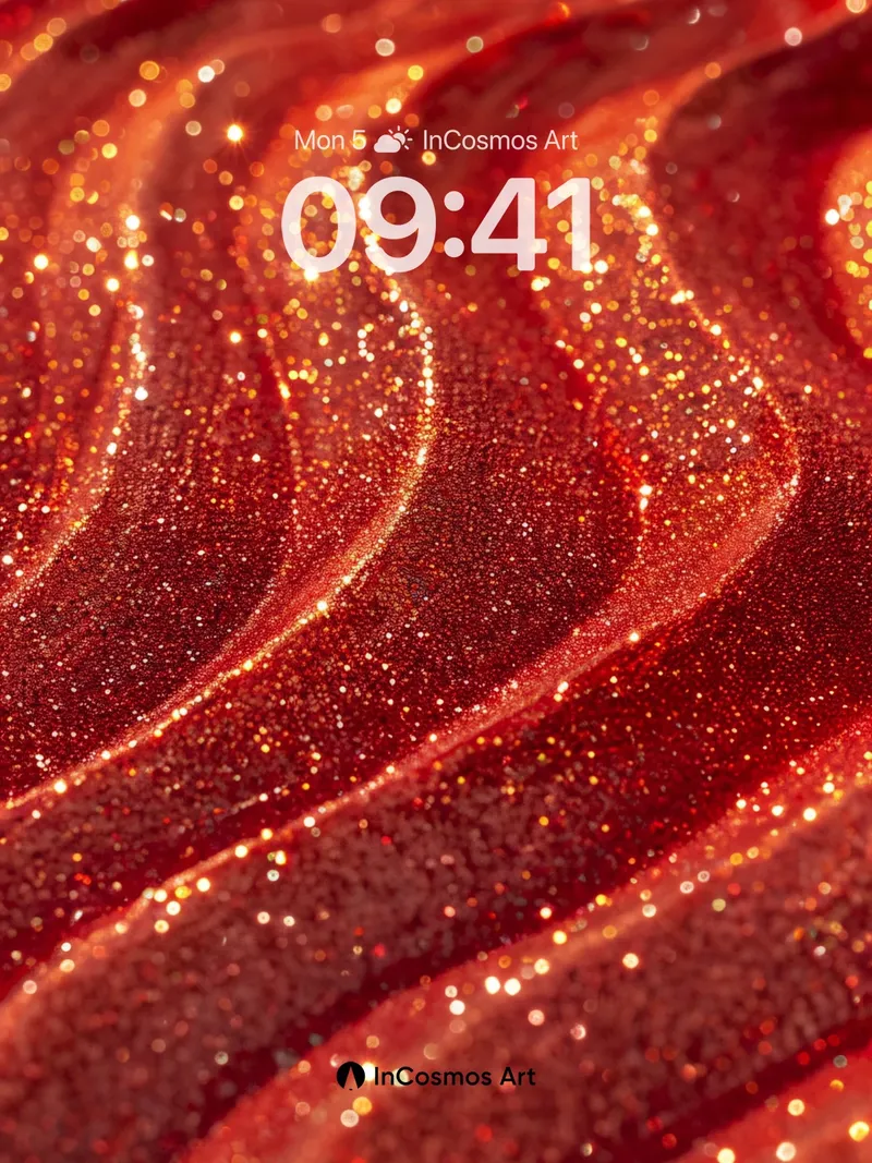 Luminous Ember Wallpaper with Liquid Sparkle