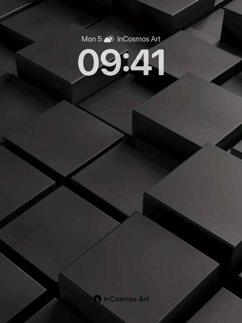 Shadow Grid Wallpaper with Floating Depth