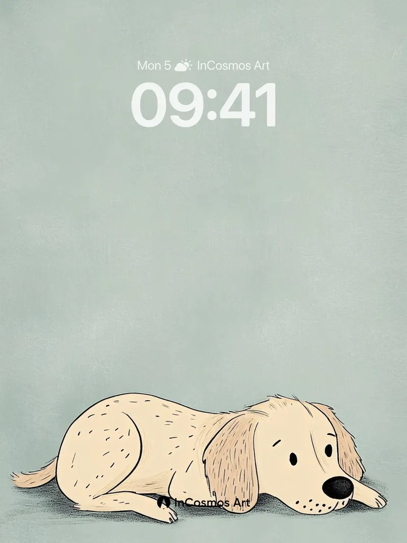 Serenity Dog Wallpaper with Soft Dots
