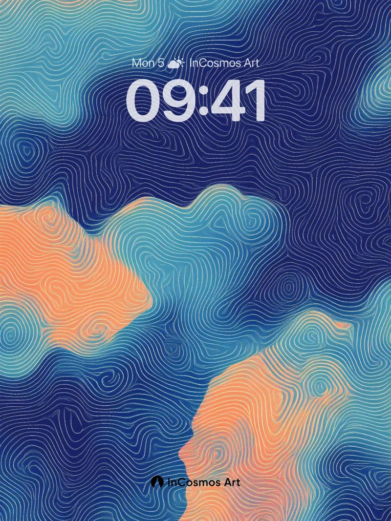 Whispering Currents Wallpaper with Topographic Veins