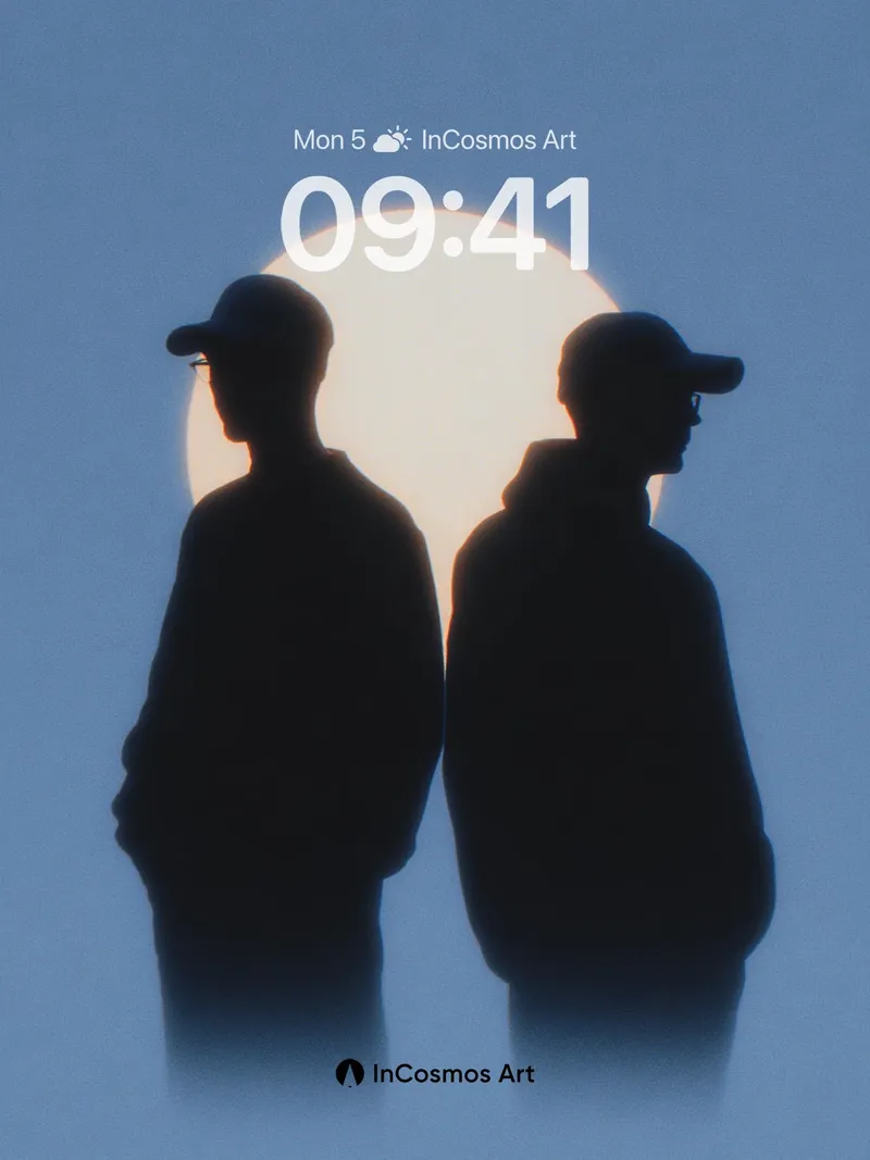 Silhouette Echo Wallpaper with Lunar Backlight