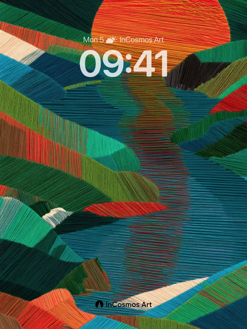 Textured Horizon Wallpaper with Threaded Light