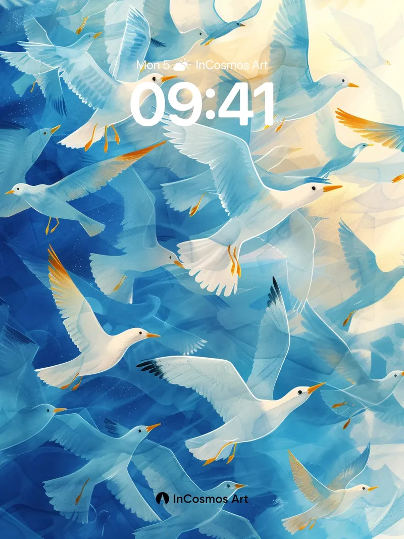 Serenity Skyline Wallpaper with Feathered Light