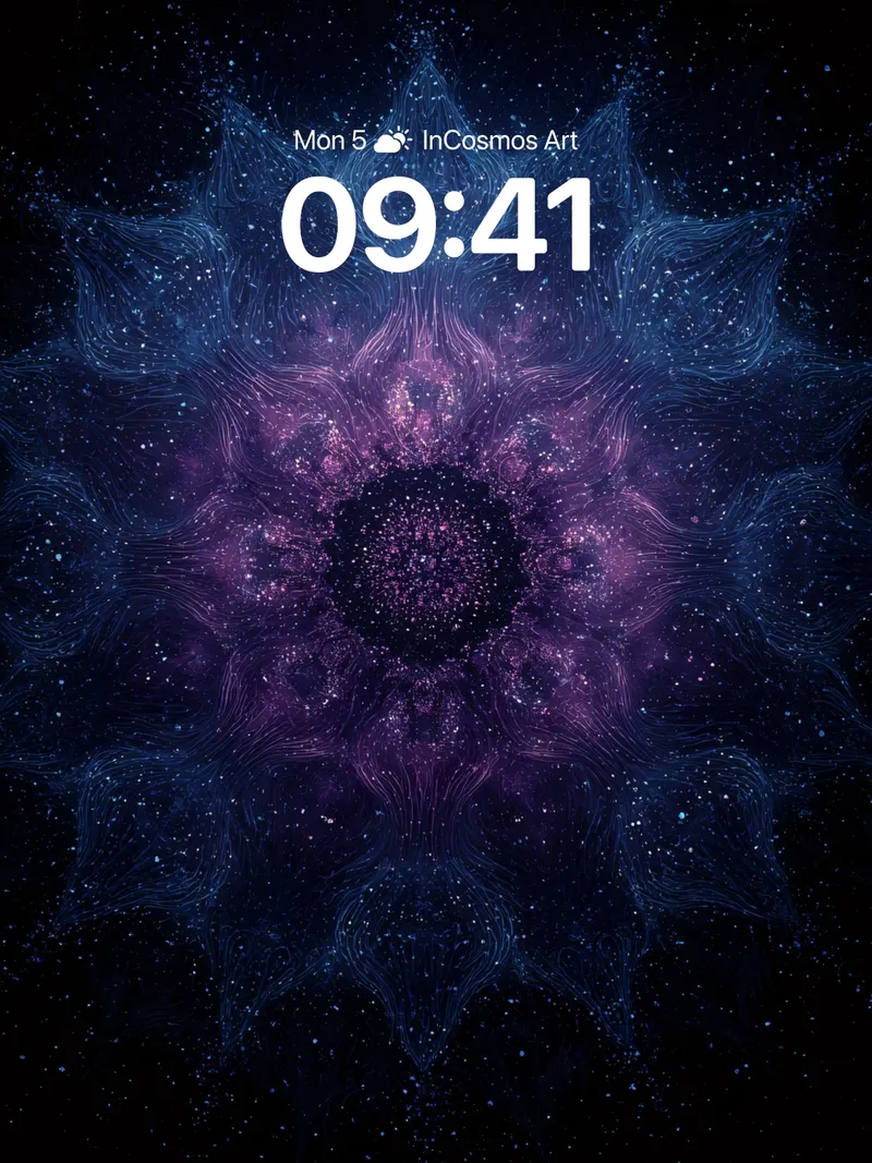 Cosmic Lattice Wallpaper with Nebula Veins