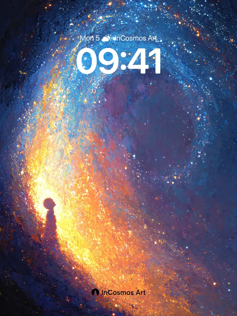 Cosmic Whisper Wallpaper with Starlit Path