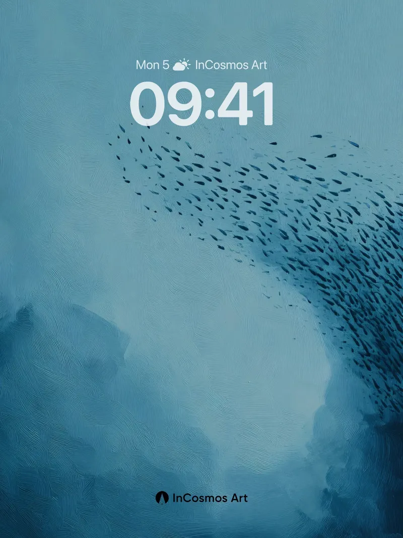 Serenity Swarm Wallpaper with Deep Ocean Currents