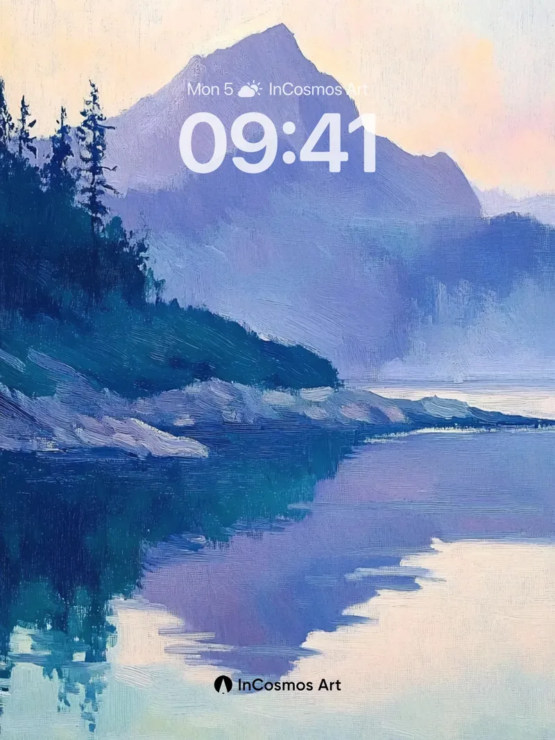 Serenity Peak Wallpaper with Misty Reflections