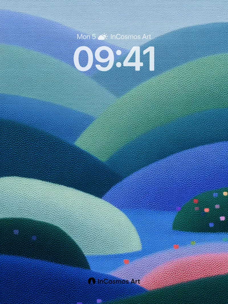 Serene Gradient Hills Wallpaper with Textured Depth