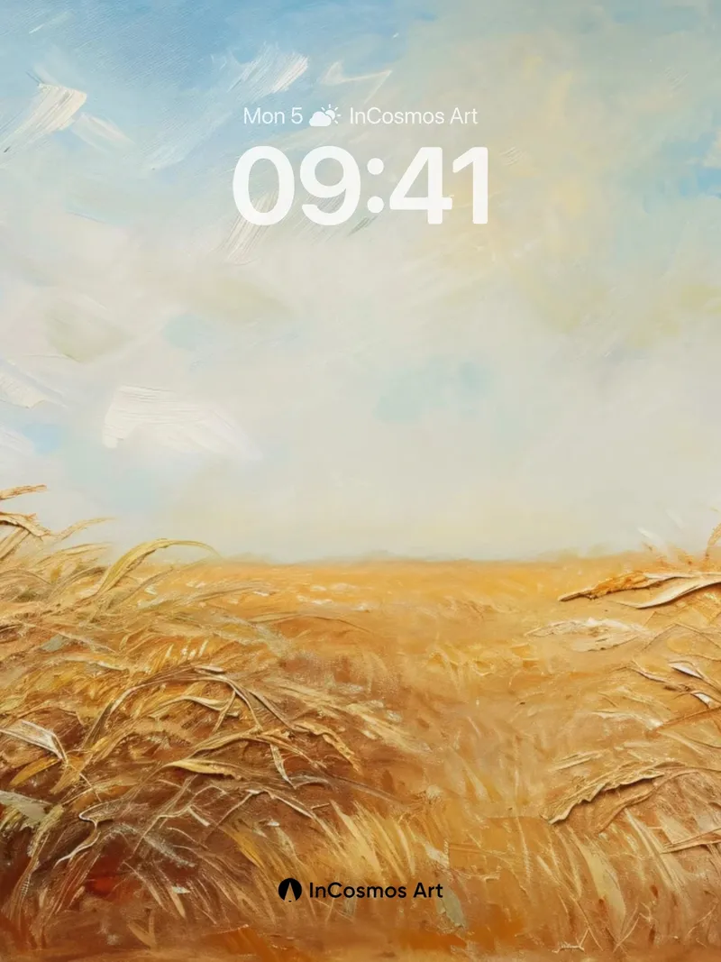 Golden Hush Wallpaper with Wheat Whispers
