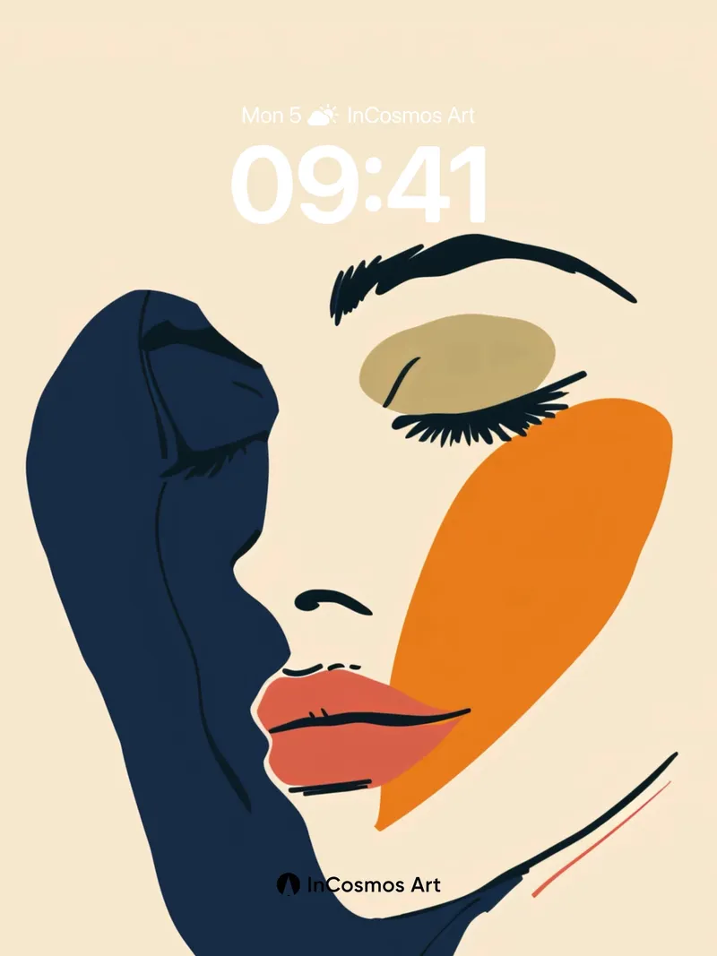 Silent Contour Wallpaper with Shadowed Lines