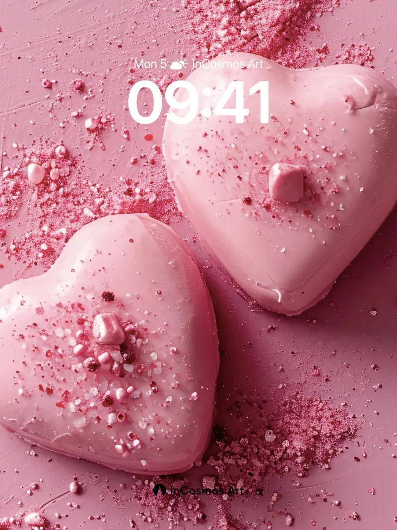 Glossy Heart Wallpaper with Sugar Dust