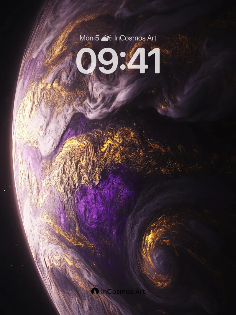 Cosmic Storm Wallpaper with Golden Veins