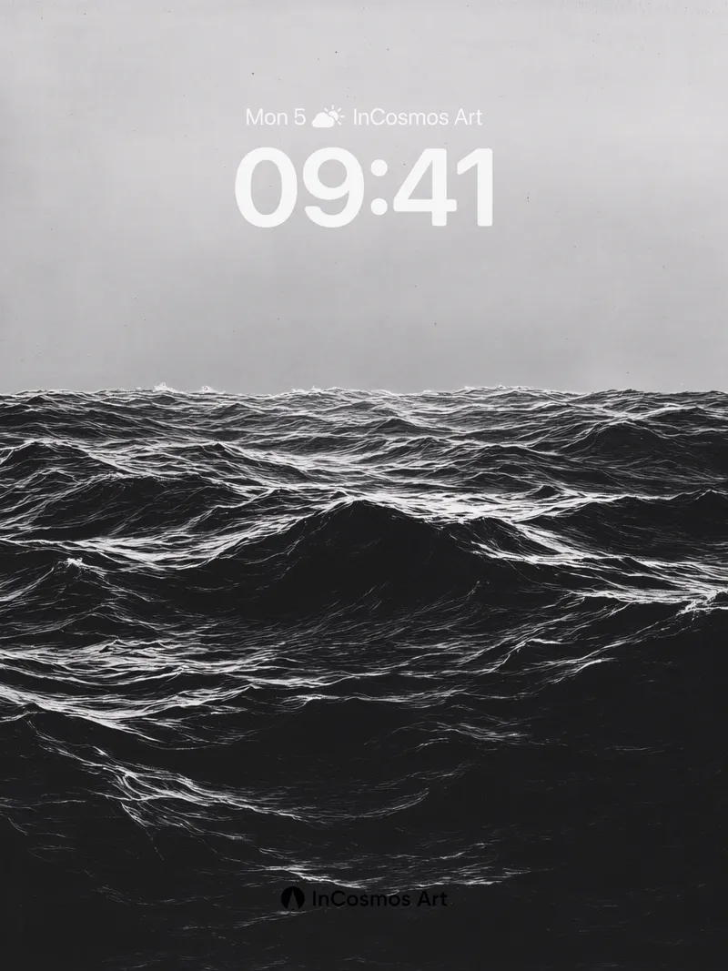 Storm-Whispered Ocean Wallpaper with Shadowed Swells