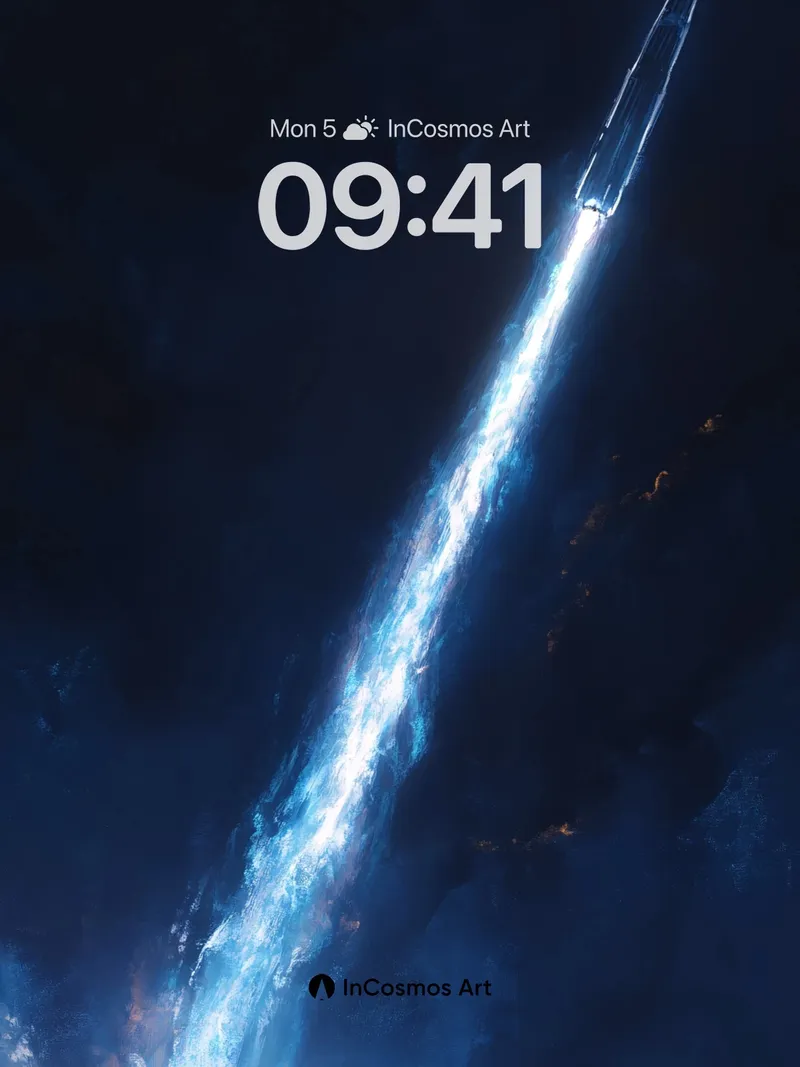 Cosmic Lance Wallpaper with Electric Trail