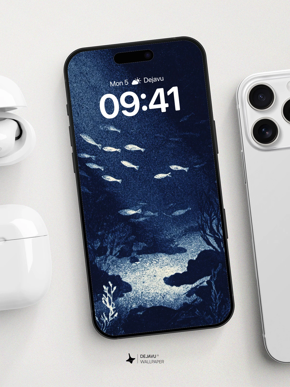 Deep Blue Ocean Depths Wallpaper 8K for iPhone and Android