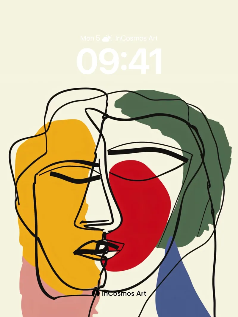 Cubist Echo Wallpaper with Interwoven Lines