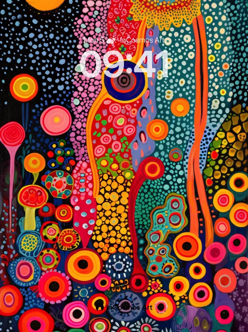 Cosmic Garden Wallpaper with Dotted Dreams