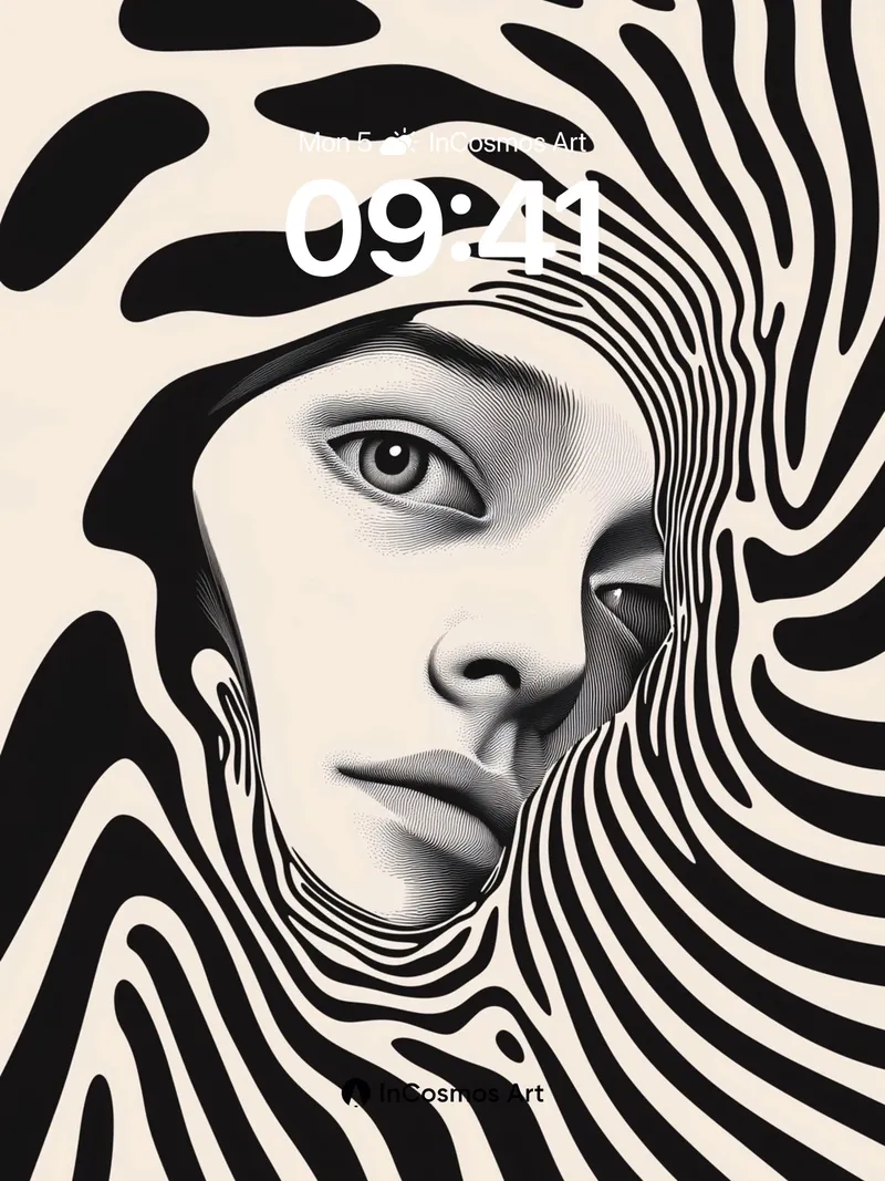 Surreal Zebra Veil Wallpaper with Hidden Gaze