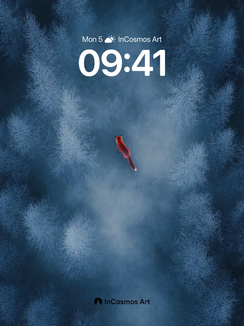 Frostbound Fox Wallpaper with Ethereal Mist