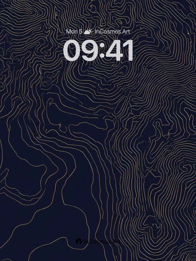 Silent Contour Wallpaper with Golden Veins