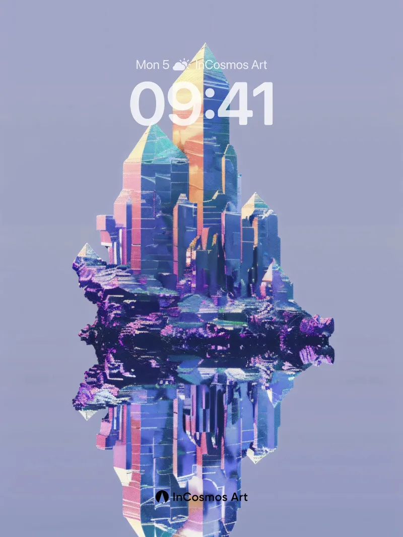 Crystal Mirage Wallpaper with Floating Reflection
