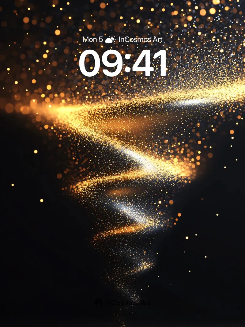 Golden Whirlwind Wallpaper with Cosmic Dust