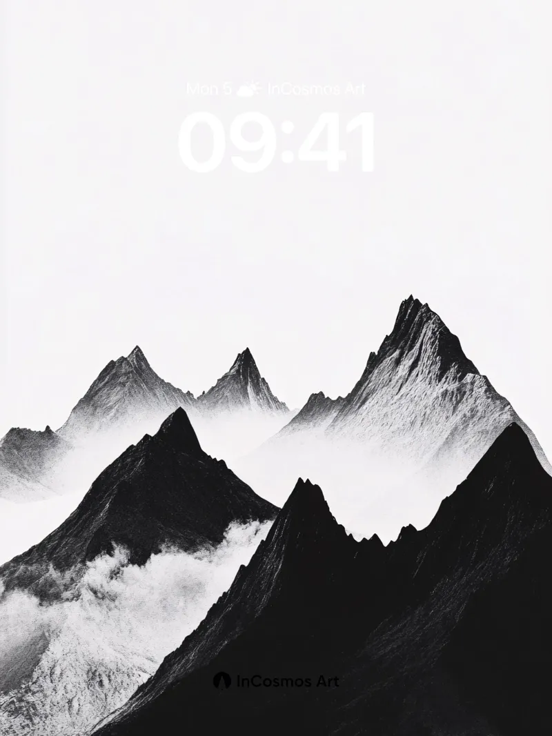 Serenity Peaks Wallpaper with Ethereal Fog