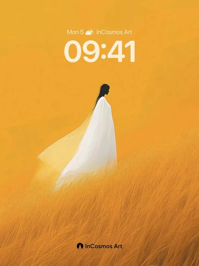 Golden Hush Wallpaper with Drifting Veil