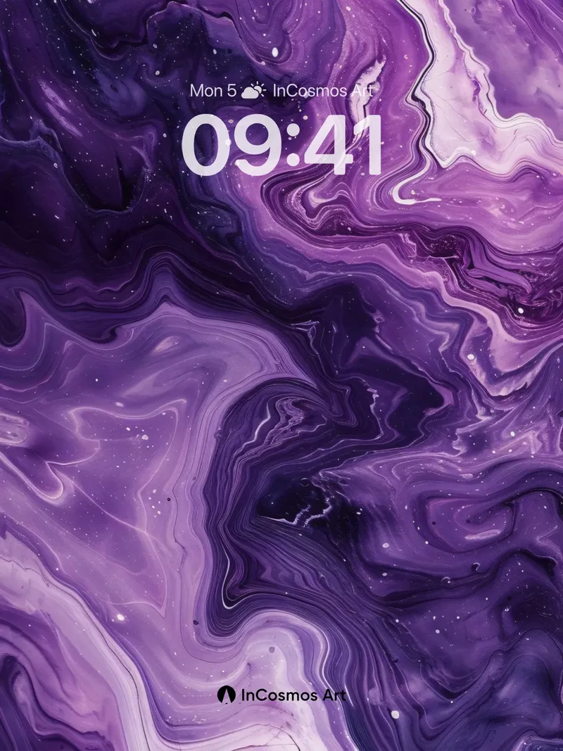 Cosmic Amethyst Wallpaper with Starlit Veins