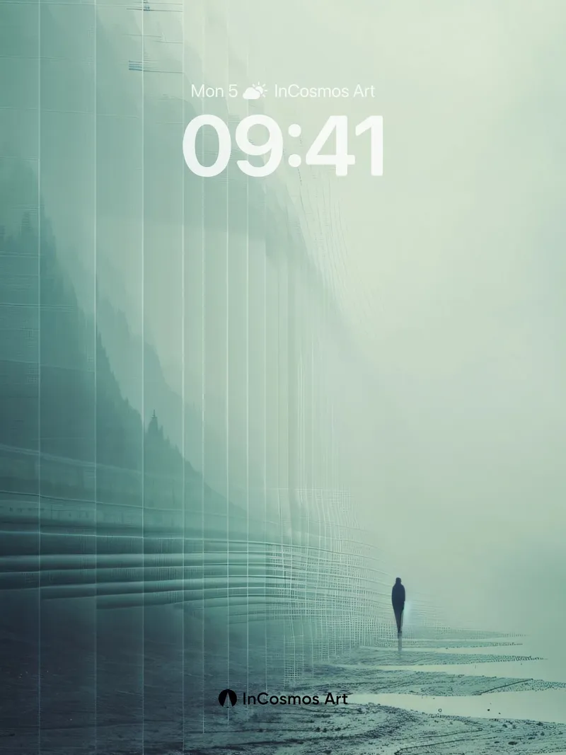 Fog Veil Wallpaper with Digital Echoes