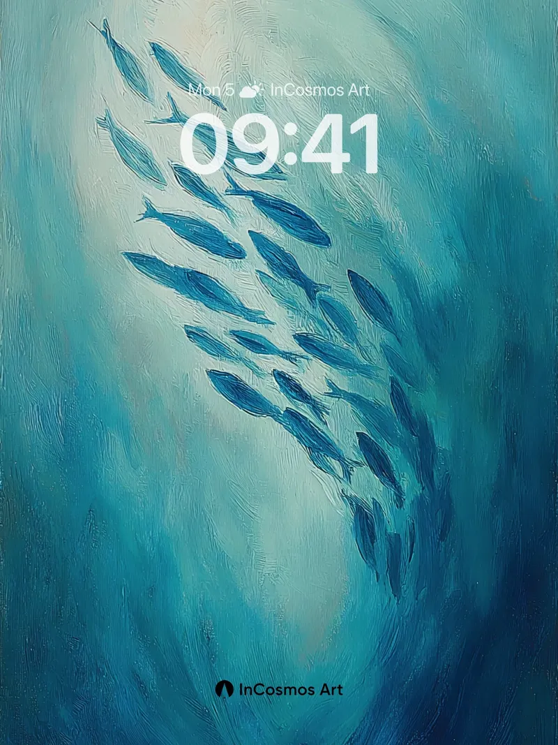 Serenity Swarm Wallpaper with Oceanic Drift