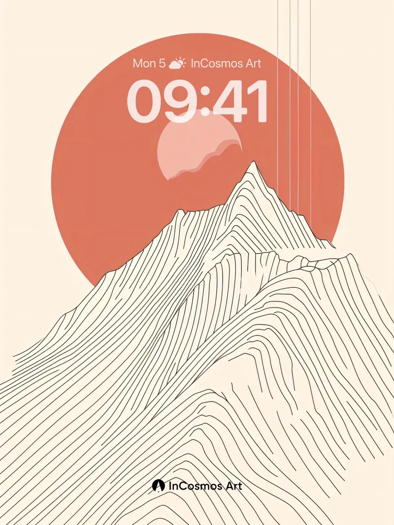 Serenity Ridge Wallpaper with Sunlit Lines