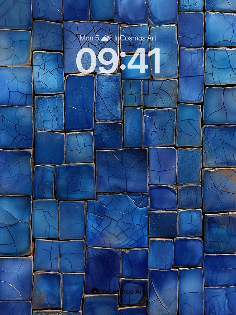 Cobalt Crackle Wallpaper with Ancient Glaze