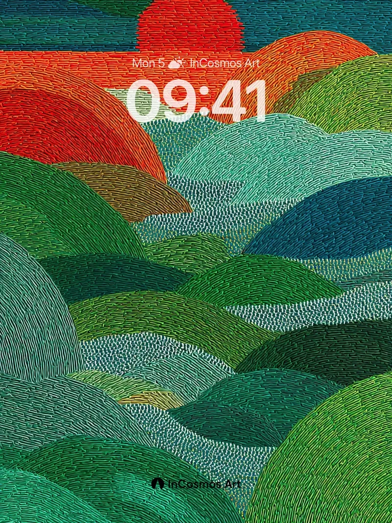 Ember Hush Wallpaper with Stitched Terrain