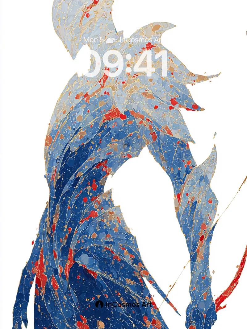 Crimson Veil Wallpaper with Shattered Light