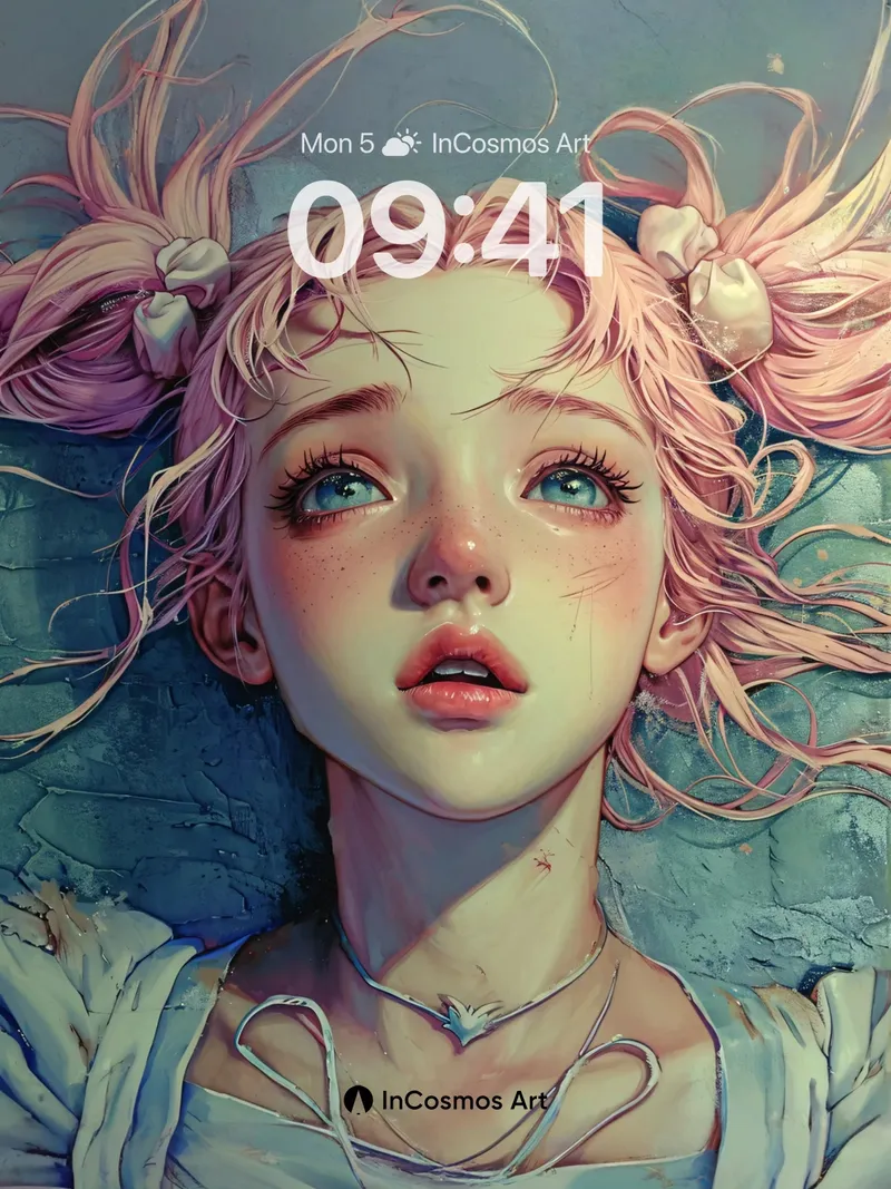 Whispering Hair Wallpaper with Ethereal Gaze