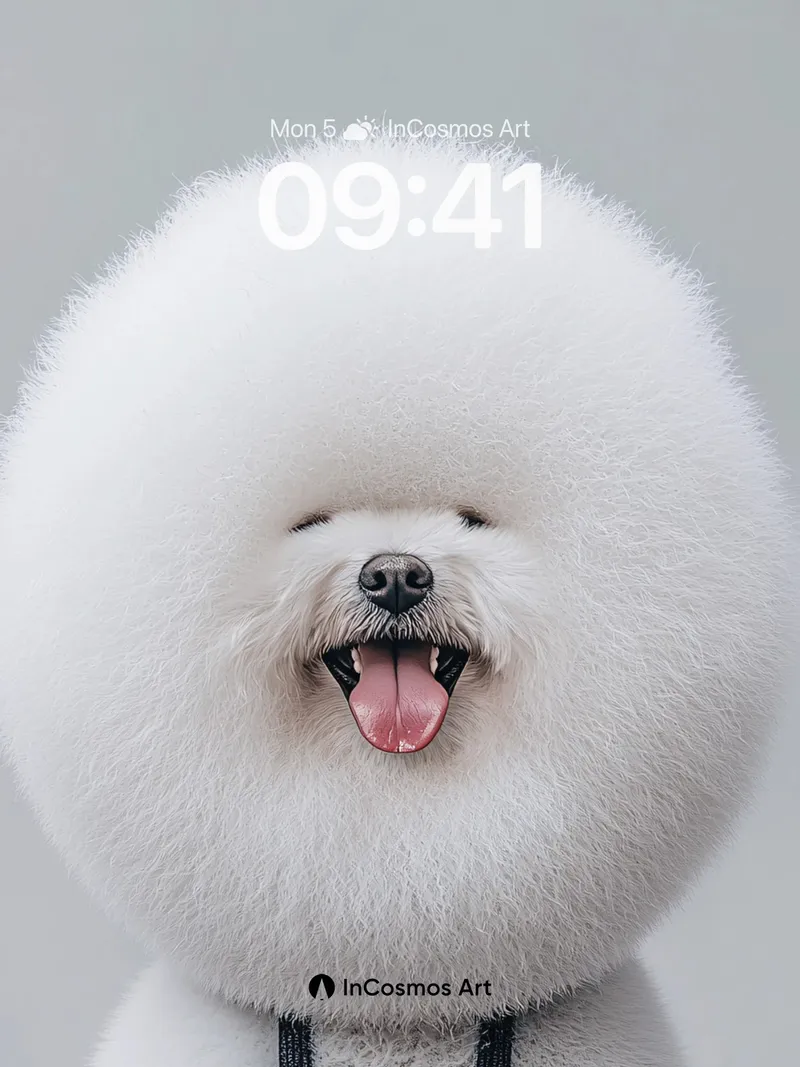 Fluffy Joy Wallpaper with Overalls Twist
