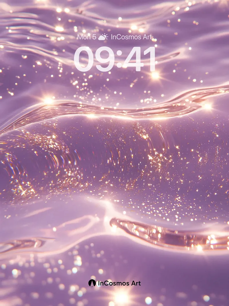 Luminous Wave Wallpaper with Starlight Drift