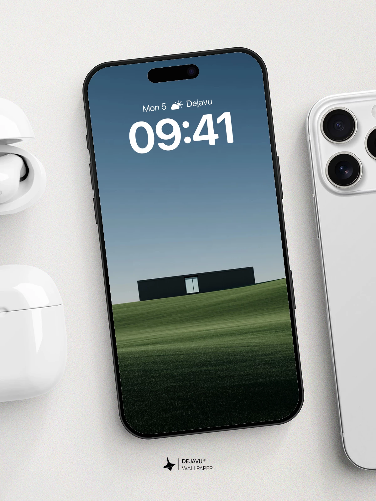 Minimalist Black Box House Wallpaper 8K for iPhone and Android