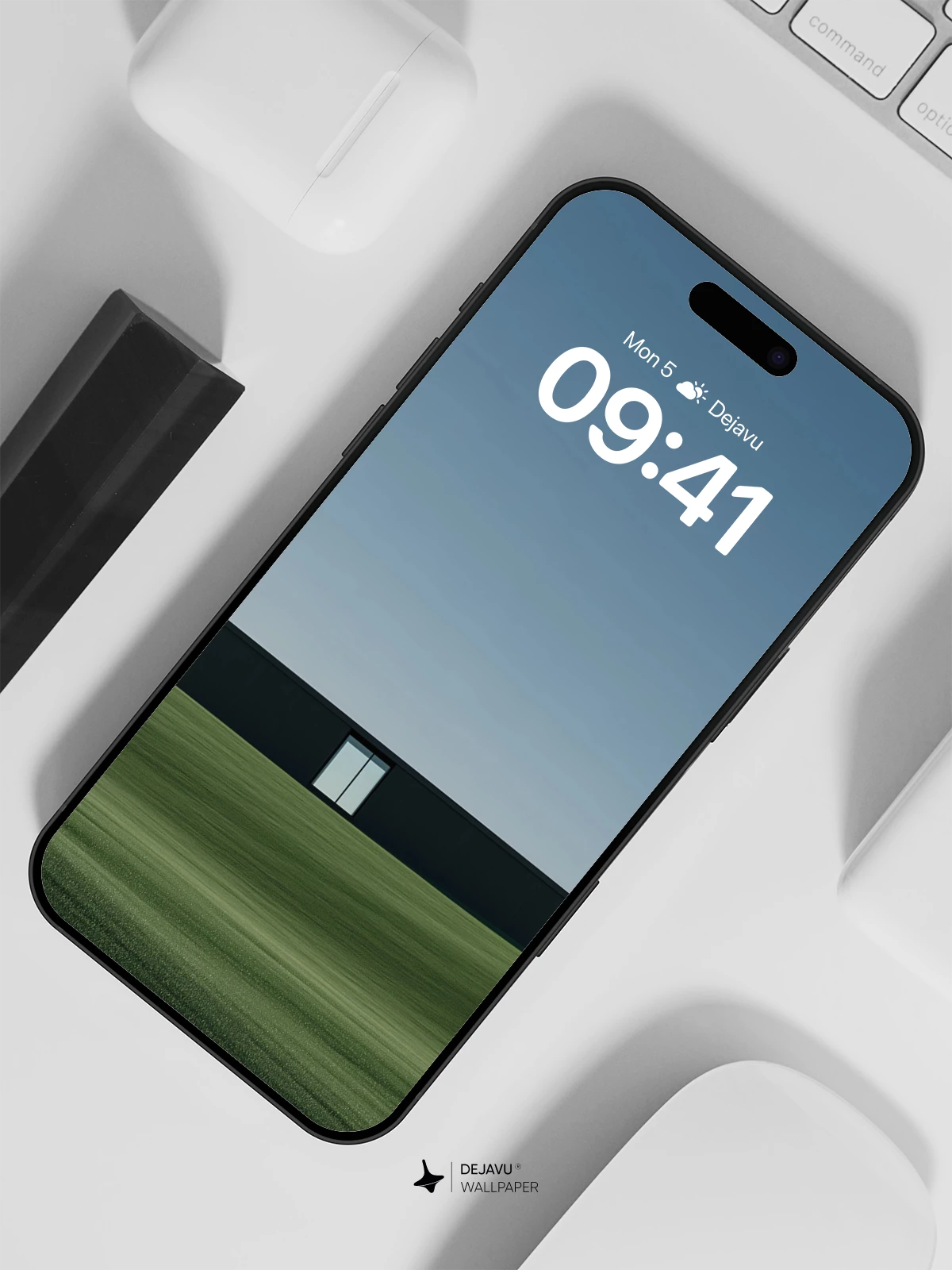 Minimalist Black Box House Wallpaper 8K for iPhone and Android