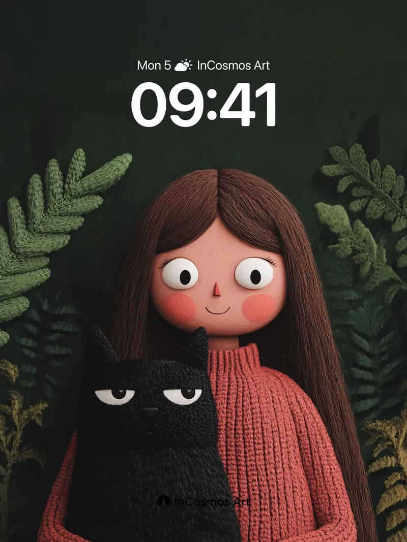 Whispering Forest Wallpaper with Knit Embrace