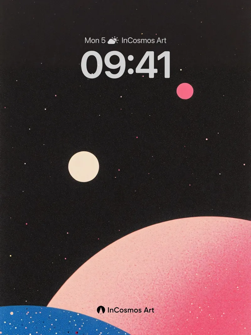 Cosmic Hush Wallpaper with Floating Orbs
